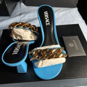 SOLD! Versace chain-link mule Heels sandals size 8.5